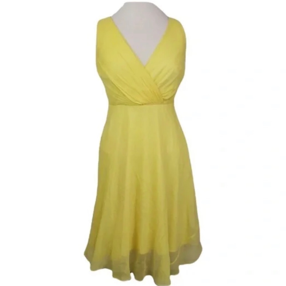 J. Crew Evie Dress in Yellow Silk Chiffon
